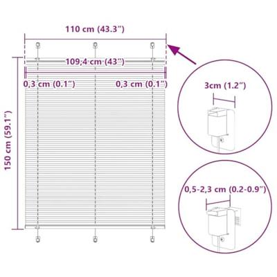 Pliss rolgordijn 110x150 cm stofbreedte 109,4 cm polyester - thumbnail