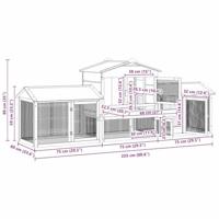 Kippenhok Bruin 225 x 60 x 89 cm - thumbnail