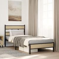 Bedframe zonder matras hout sonoma eikenkleurig 75x190 cm - thumbnail
