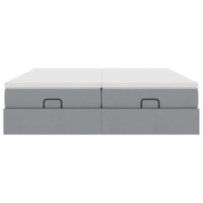 Ottoman bed met matrassen 180x200cm stof lichtgrijs