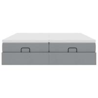 Ottoman bed met matrassen 180x200cm stof lichtgrijs - thumbnail