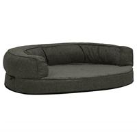vidaXL Hondenbed ergonomisch linnen-look 75x53 cm fleece donkergrijs, hondenmatras, hondenbed, hondenmand, hondenmatrassen, hondenbedden, hondenmanden - thumbnail