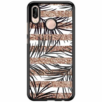 Huawei P20 Lite hoesje - Rose gold leaves Huawei P20 Lite hoesje - Rose gold leaves