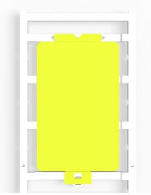 Weidmüller 1138410000 CC 85/54 MC NE GE Apparaatmarkering Montagemethode: Plakken Markeringsvlak: 54 x 85 mm Geel Aantal markeringen: 10 10 stuk(s)