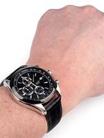 Seiko Leather Chronograph 45 mm Staal Zwart | SSB183P1 - thumbnail