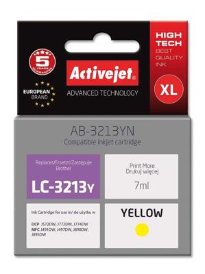 Activejet AB-3213YN printerinkt voor Brother, Brother LC3213Y vervanging; Supreme; 7 ml; geel