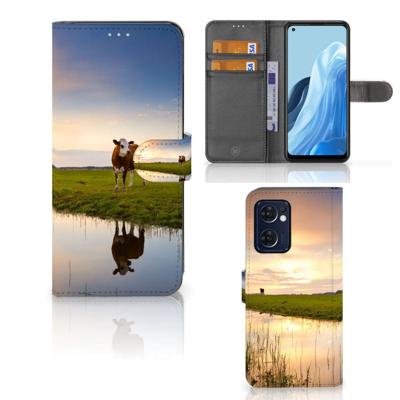 OPPO Find X5 Lite | Reno 7 5G | Telefoonhoesje | Met pasjeshouder | Koe OPPO Find X5 Lite | Reno 7 5G | Telefoonhoesje | Met pasjeshouder | Koe