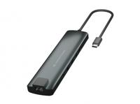 Hub USB Conceptronic 110515507101 Aluminium Grijs 9-in-1 - thumbnail