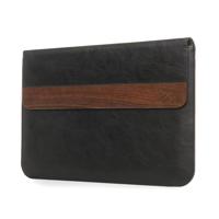 Woodcessories ECOPOUCH notebooktas 38,1 cm (15") Buidelzak Zwart, Walnoot - thumbnail