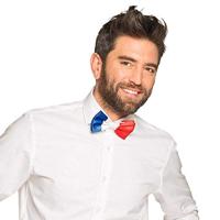 Vlinderstrik Franse vlag blauw/wit/rood - thumbnail