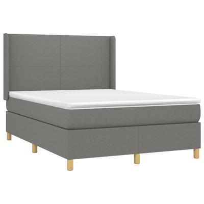 Boxspring met matras en LED stof donkergrijs 160x200 cm