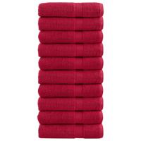 VidaXL Badhanddoeken solund 10 st 600 g/m² 70x140 cm rood - thumbnail