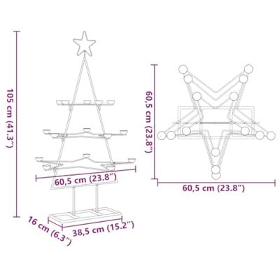 VidaXL Kerstdecoratie kerstboom 105 cm metaal zwart