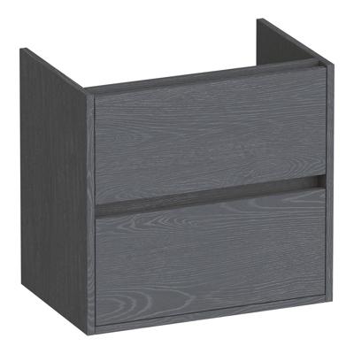 Brauer Adore - Onderkast Ondiep - 60 cm - met 2 Softclose Lades Greeploos en 1 Sifon Uitsparing - Timber Grey