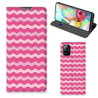 Samsung Galaxy A71 | Hoesje met Magneet | Waves Pink - thumbnail