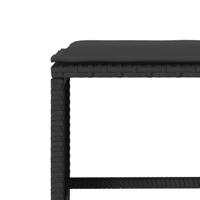 6-delige Loungeset met kussens poly rattan zwart - thumbnail