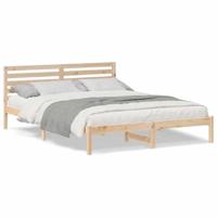 Bedframe met hoofdeinde Bruin 160 x 210 cm Massief grenenhout - thumbnail