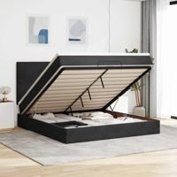 Ottoman bed met matrassen en LED's 160x200cm fluweel zwart - thumbnail