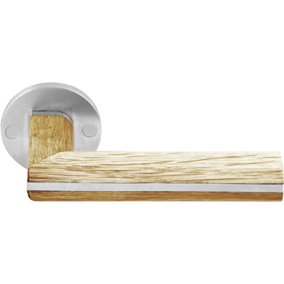 Formani Piet Boon TWO PBL22/50 deurkruk dubbel geveerd op rozet - mat RVS/eikenhout