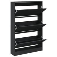 Schoenenkast 80x21x125,5 cm bewerkt hout zwart - thumbnail