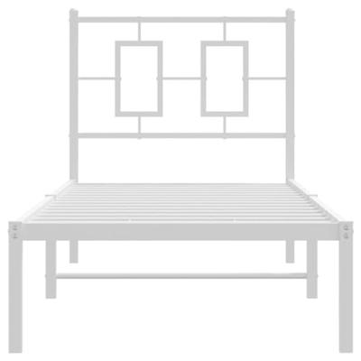 Bedframe met hoofdbord zonder matras metaal wit 75x190 cm