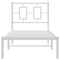 Bedframe met hoofdbord metaal wit 80x200 cm - thumbnail