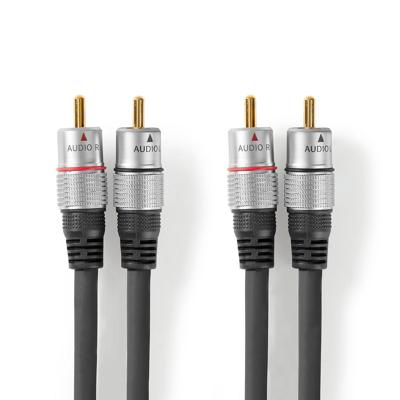 Stereo-Audiokabel | 2x RCA Male - 2x RCA Male | 1,50 m | Antraciet - thumbnail