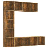 3-delige boekenkast- / tv-meubelset 180x30x180 cm gerookt eiken - thumbnail