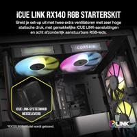 Corsair iCUE LINK RX140 RGB PC-ventilator Zwart (b x h x d) 140 x 140 x 25 mm Incl. LED-verlichting - thumbnail