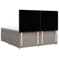 Boxspring met matras stof taupe 200x200 cm - thumbnail