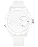 Tommy Hilfiger Herenhorlogemet witte siliconen band, 44 mm - thumbnail