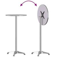 Tuinbartafel in hoogte verstelbaar Ø59,5x70/114,5 cm aluminium - thumbnail