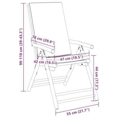 Tuinstoelen 2 st inklapbaar met kussens bamboe