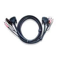 ATEN KVM Aansluitkabel [2x Jackplug male 3,5 mm, DVI-stekker 18+1-polig, USB-A 2.0 stekker - 2x Jackplug male 3,5 mm, DVI-stekker 18+1-polig, USB-B 2.0 - thumbnail