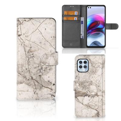 Motorola Moto G100 | Bookcase | Marmer Beige Motorola Moto G100 | Bookcase | Marmer Beige