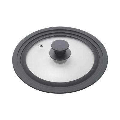 Metaltex pannendeksel 20-24 cm glas/silicone/zwart