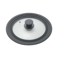 Metaltex pannendeksel 20-24 cm glas/silicone/zwart - thumbnail