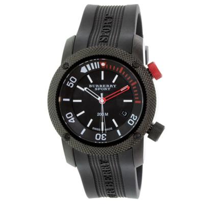 Horlogeband Burberry BU7720 Rubber Zwart 24mm Horlogeband Burberry BU7720 Rubber Zwart 24mm