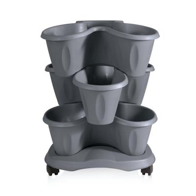 Bama Trifoglio Plantenbak met Wieltjes 40x51 cm Grijs