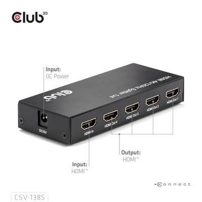 CLUB3D 1 to 4 HDMITM Splitter 4K120Hz - thumbnail