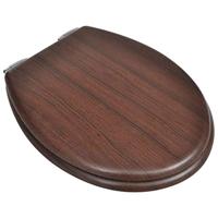 VidaXL Toiletbril soft-close simpel ontwerp mdf bruin - thumbnail