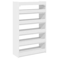 VidaXL Schoenenrek 60x25x100 cm bewerkt hout wit - thumbnail