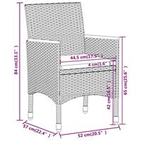 3-delige Tuinset poly rattan zwart - thumbnail