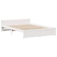Bedframe zonder matras massief grenenhout wit 150x200 cm - thumbnail