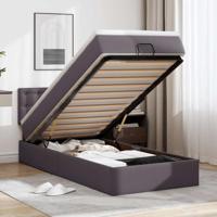Ottoman bed met matras 180x200cm kunstleer grijs - thumbnail