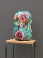 TS Collection bloempot blooming metaal 30x42cm smaragd - thumbnail