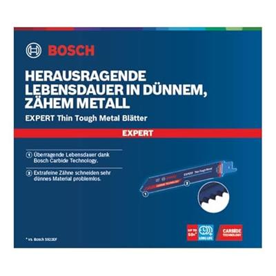 Bosch Accessoires Expert 'Thin Tough Metal' S 922 EHM reciprozaagblad 1 stuk - 1 stuk(s) - 2608900360 Bosch Accessoires Expert 'Thin Tough Metal' S 922 EHM reciprozaagblad 1 stuk - 1 stuk(s) - 2608900360