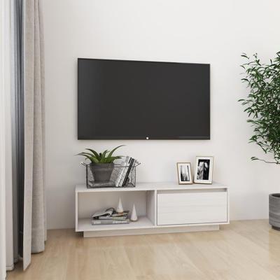 Tv-meubel 110x30x33,5 cm massief grenenhout wit Tv-meubel 110x30x33,5 cm massief grenenhout wit