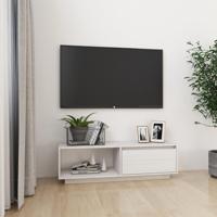 Tv-meubel 110x30x33,5 cm massief grenenhout wit - thumbnail
