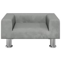 Kinderbank 50x40x26,5 cm fluweel lichtgrijs - thumbnail